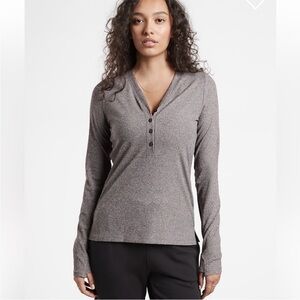 Athleta Uptempo Ribbed Long Sleeve Henley